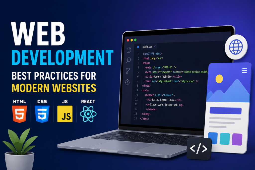 Web Development 2026 guide showing trends, tools, and roadmap